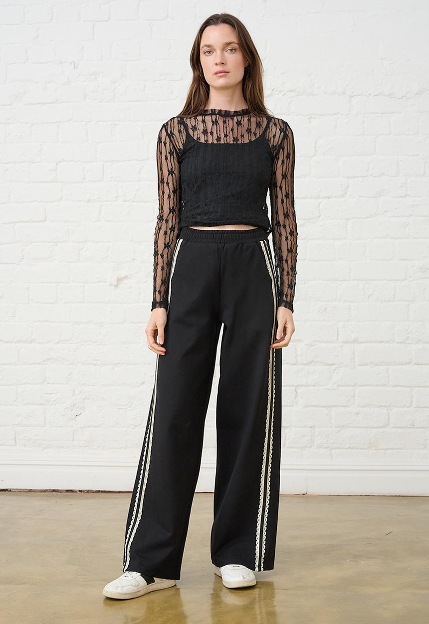 Me&B - Contrast Ponti Pant - Black