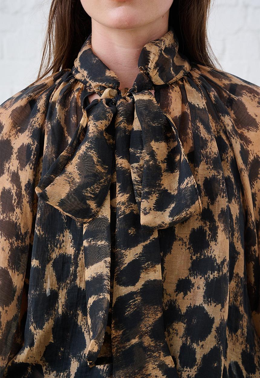 Me&B - Blouse in Animal Voile - Animal Print