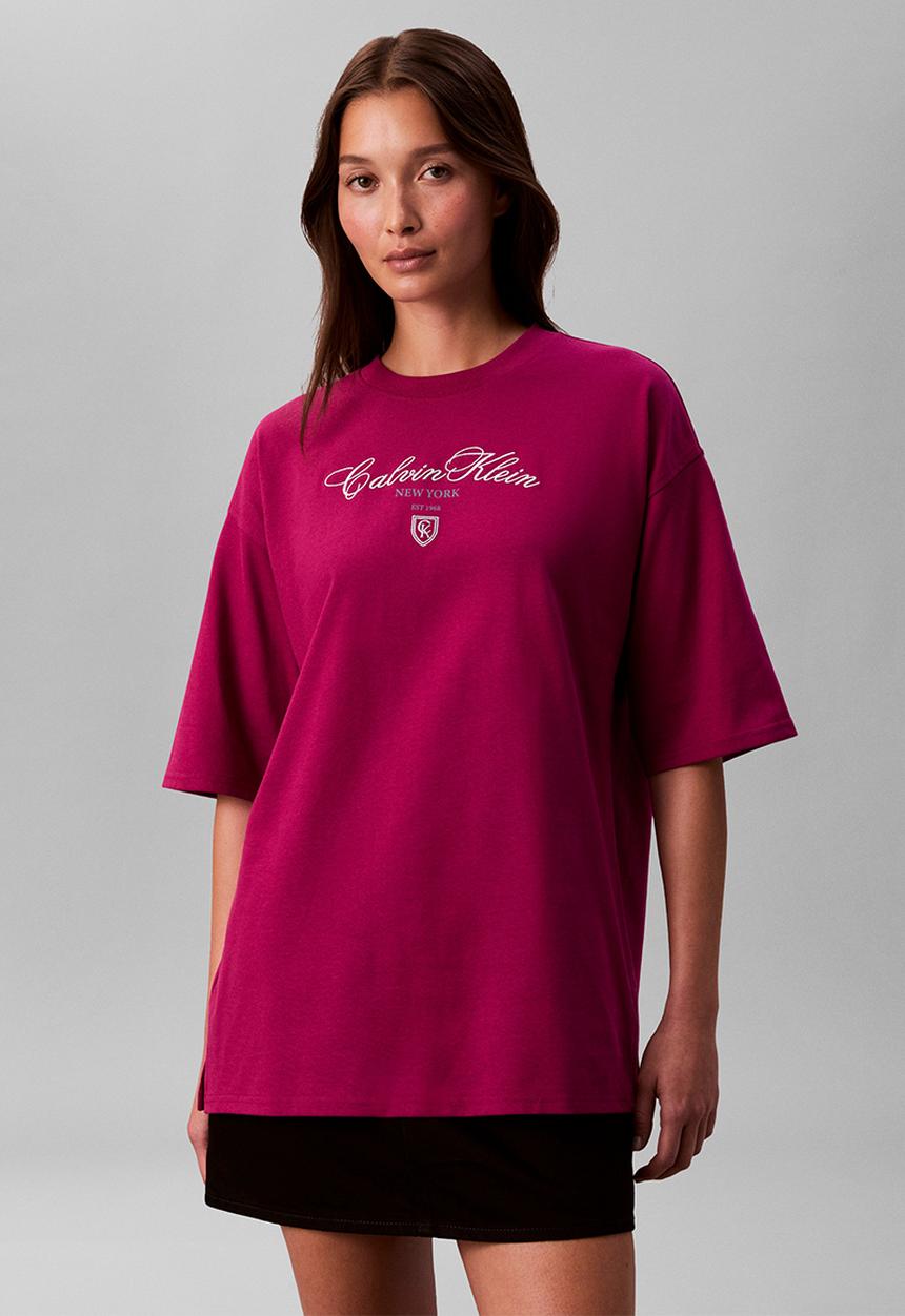 Calvin Klein - Ss oversize ck ny tee - fruity sangria