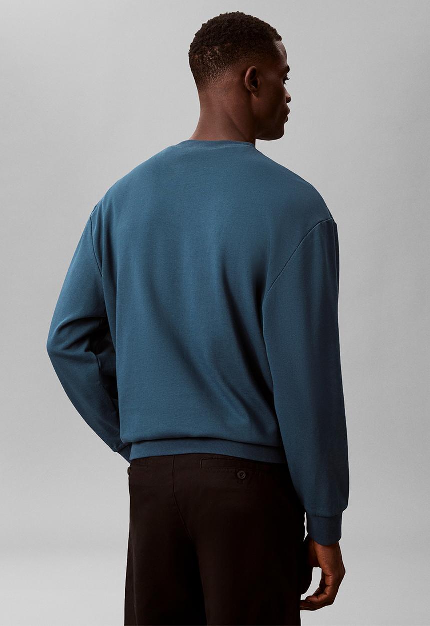 Calvin Klein - Ls 350Terry Eu Whsl Badge Crewneck - Navy Teal