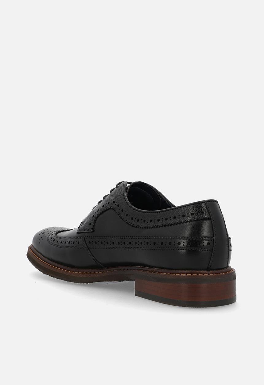 POLO - Wingcap Brogue Gibson Lace Up - Black leather