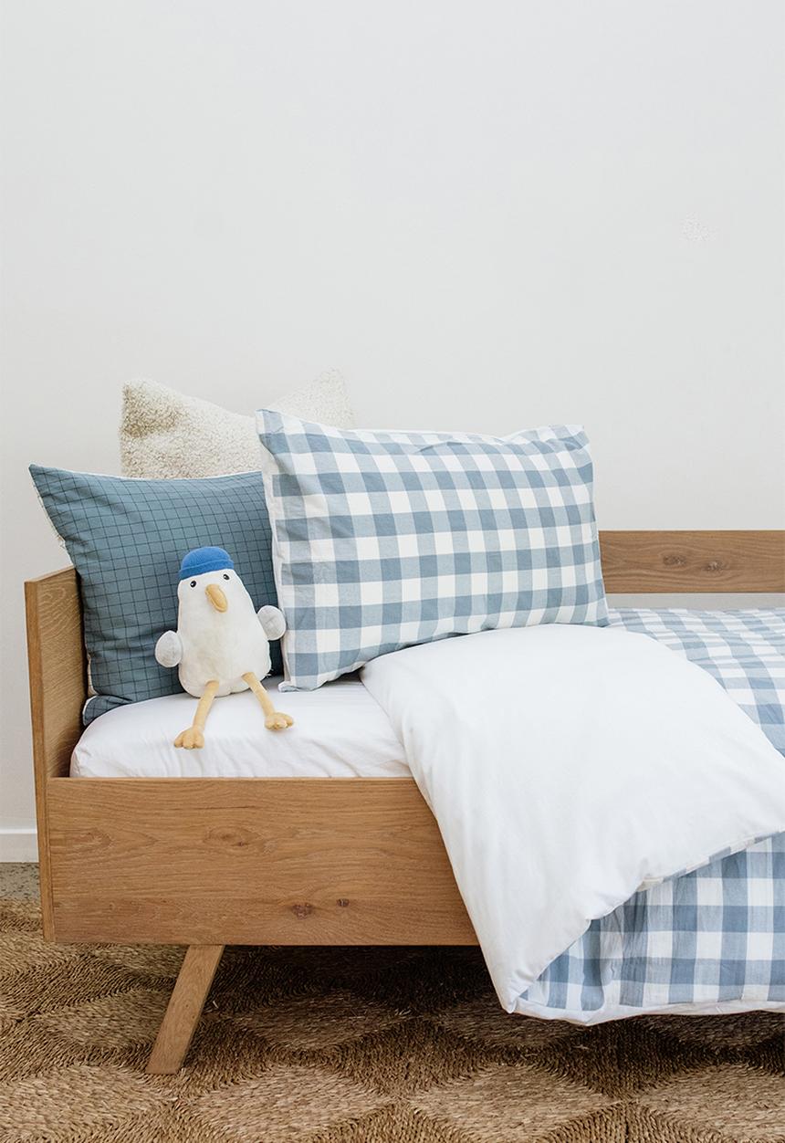 Phlo Studio - Check Washed Cotton Duvet Set - Blue