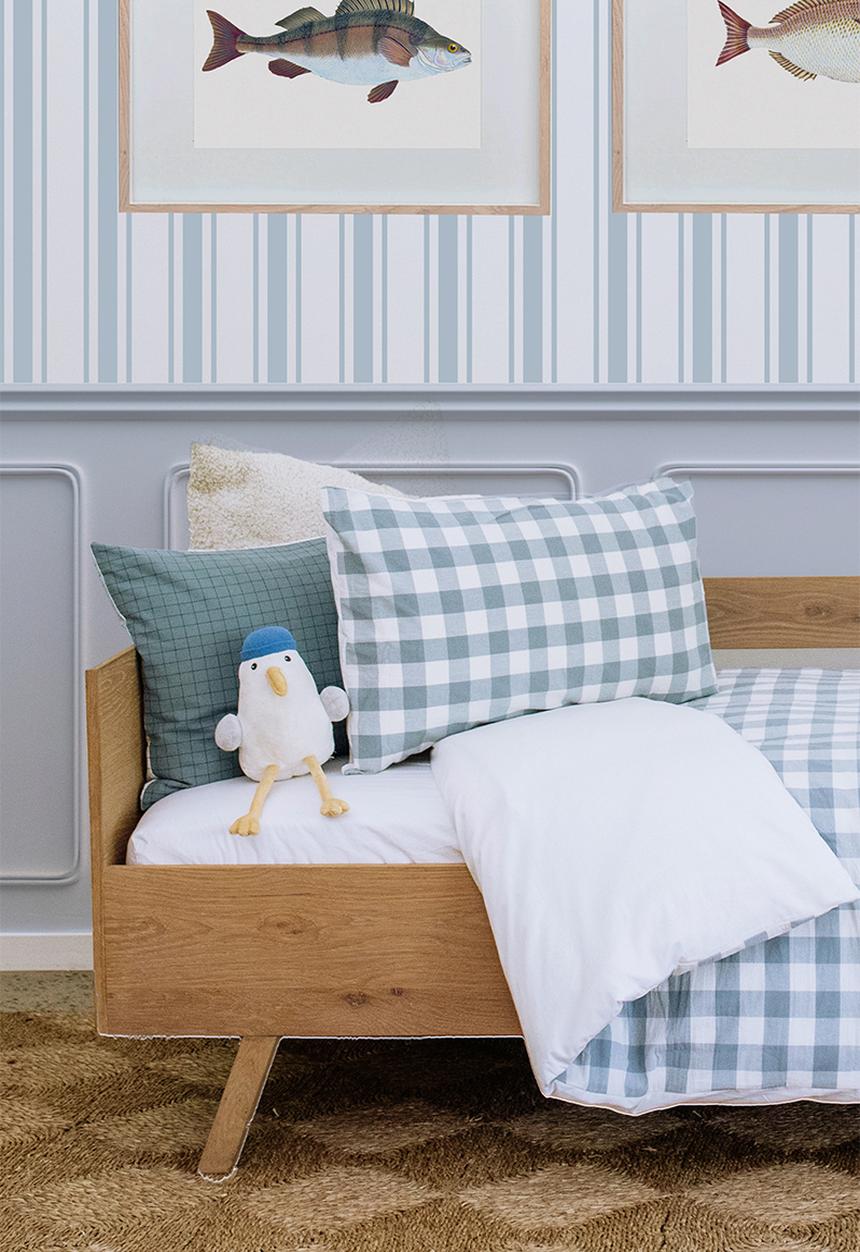 Phlo Studio - Check Washed Cotton Duvet Set - Blue
