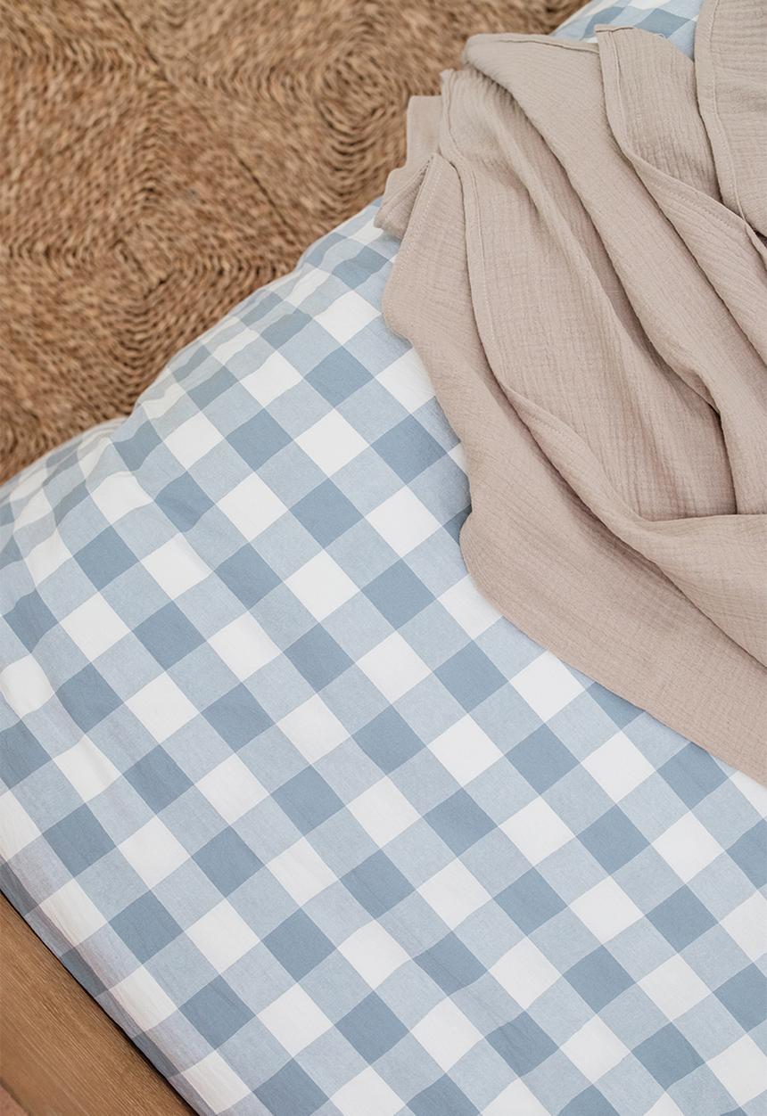 Phlo Studio - Check Washed Cotton Duvet Set - Blue