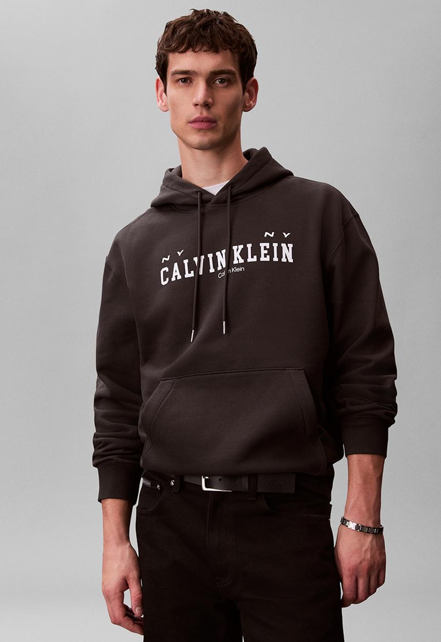 Calvin Klein - Ls 350Fleece Collegiate Hoodie - Pirate Black