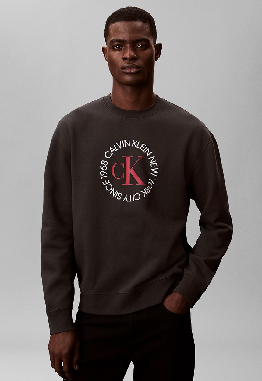 Calvin Klein - Ls 350Fleece Ck Circle Graphic Crewneck - Pirate Black