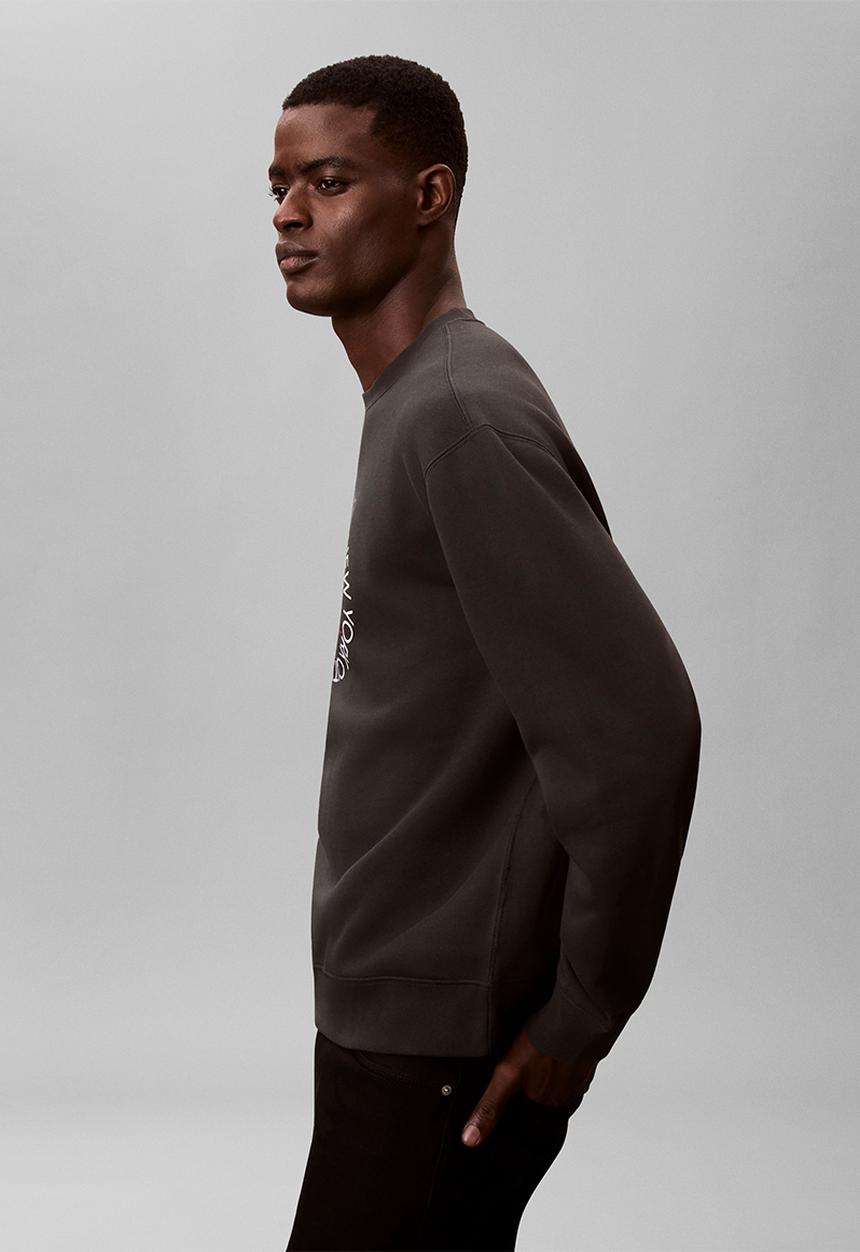 Calvin Klein - Ls 350Fleece Ck Circle Graphic Crewneck - Pirate Black