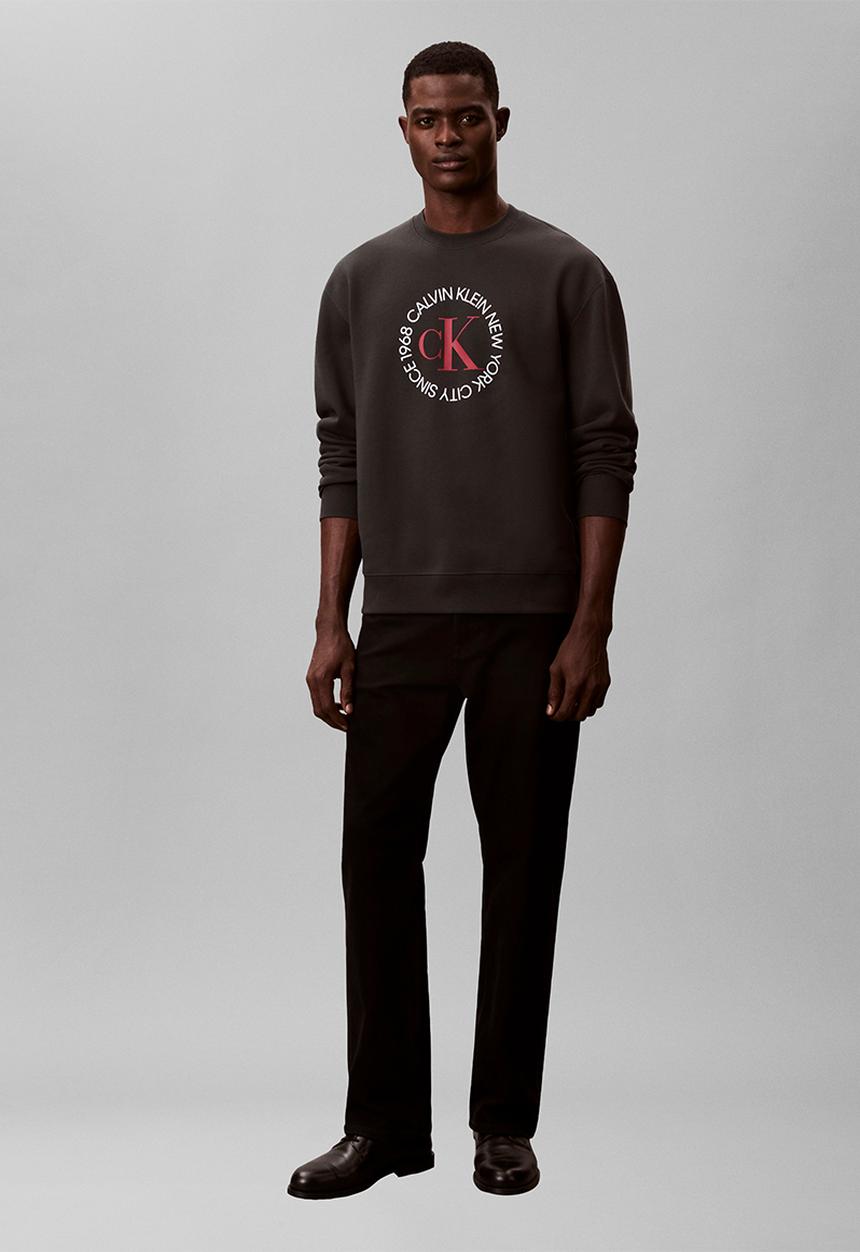 Calvin Klein - Ls 350Fleece Ck Circle Graphic Crewneck - Pirate Black