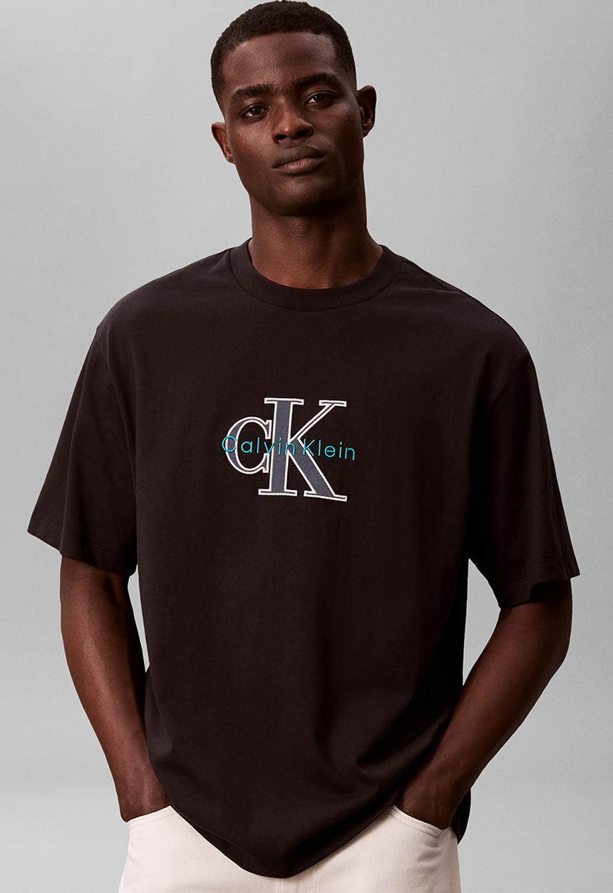 Calvin Klein - Tricolor Monologo Graphic Tee - Black