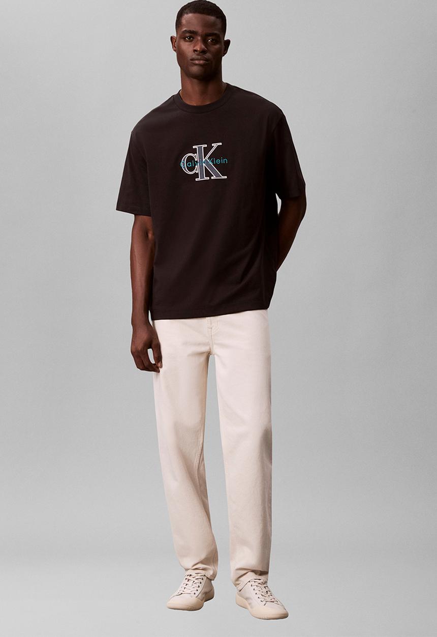 Calvin Klein - Tricolor Monologo Graphic Tee - Black