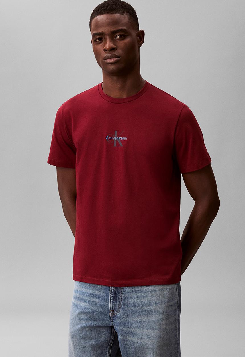 Calvin Klein - Ss 30S Micro Monologo Graphic Tee - Renaissance Red