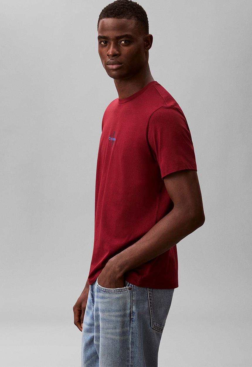 Calvin Klein - Ss 30S Micro Monologo Graphic Tee - Renaissance Red