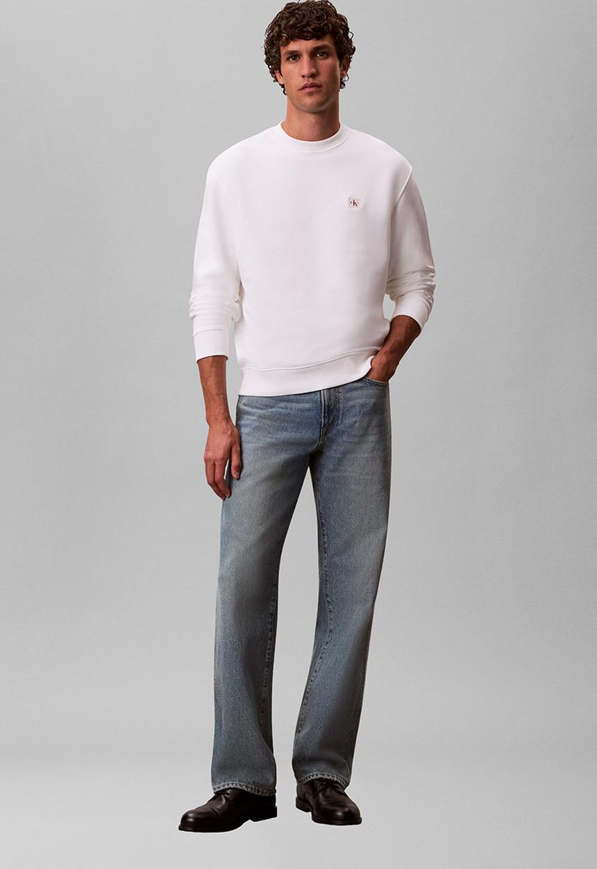 Calvin Klein - Ls 350Terry Eu Whsl Badge Crewneck - Bright White