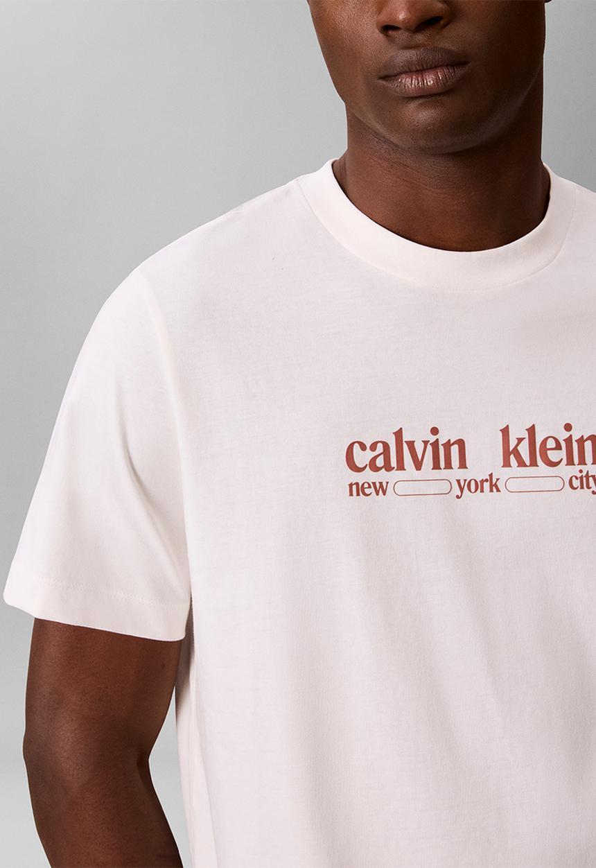 Calvin Klein - Ss 30S Whsl Ck Nyc Graphic Tee - White Greige