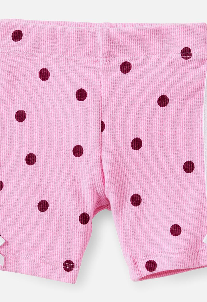 Cotton On - Rain Rib Bike Shorties - Strawberry Milk Spot