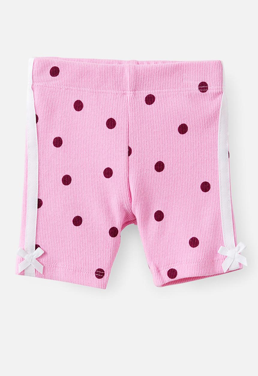 Cotton On - Rain Rib Bike Shorties - Strawberry Milk Spot