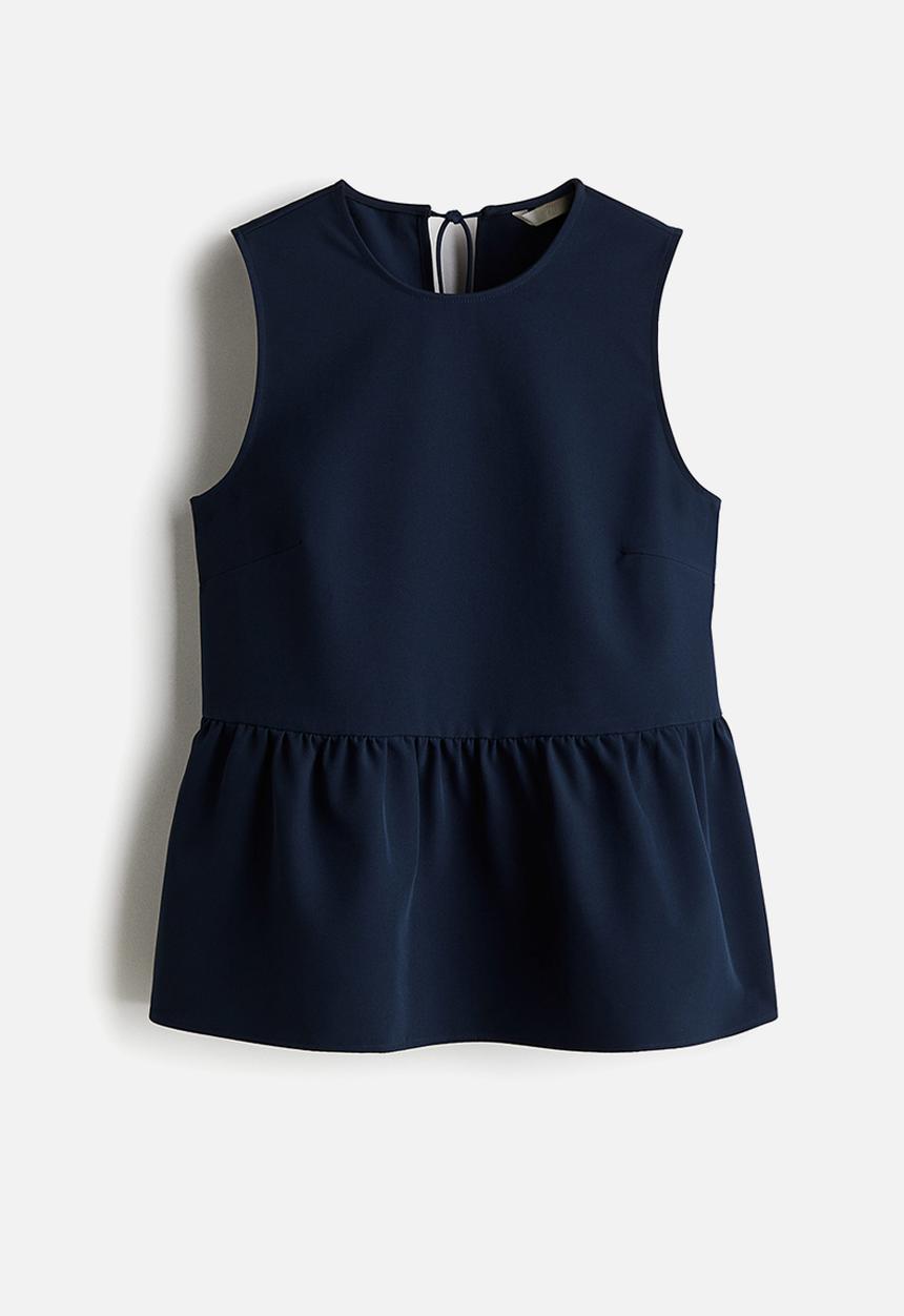 H&M - Peplum top - navy blue