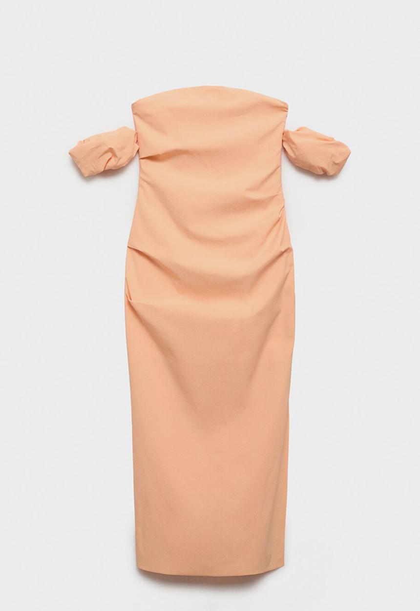 MANGO - Dress Peachy - Light/Pastel Orange