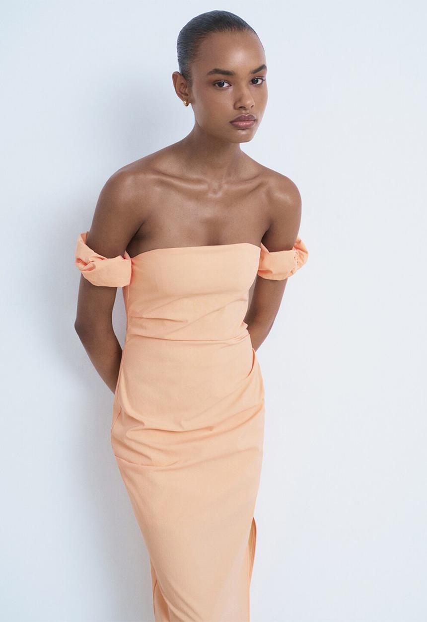 MANGO - Dress Peachy - Light/Pastel Orange