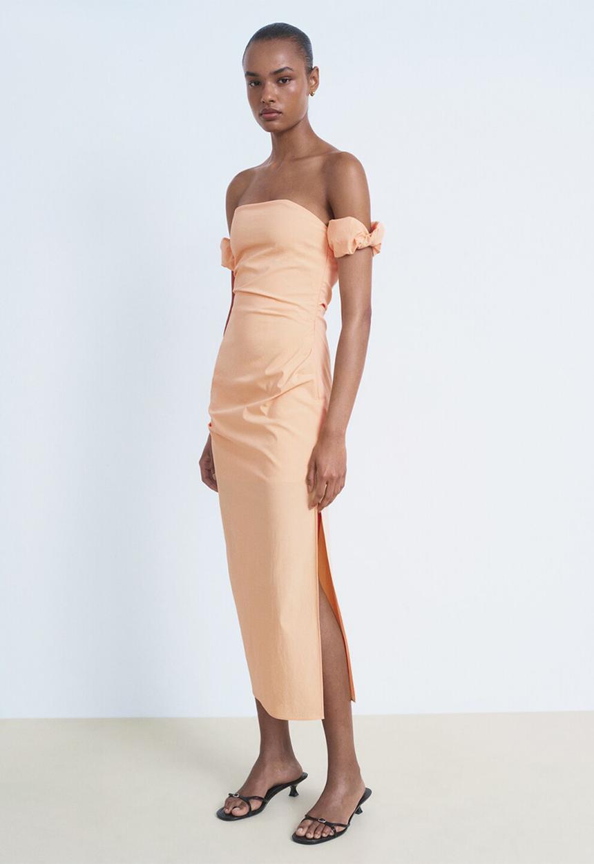 MANGO - Dress Peachy - Light/Pastel Orange