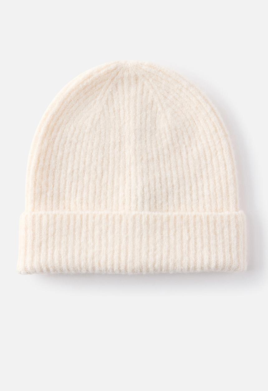 Rubi - Ribbed beanie - ecru