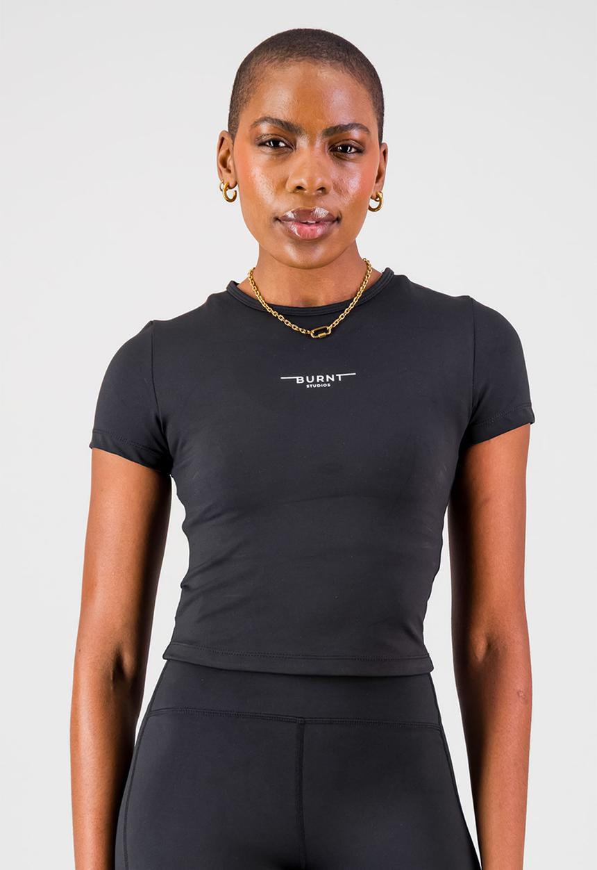 Burnt  - Essential Olivia Fitted Tee - Black