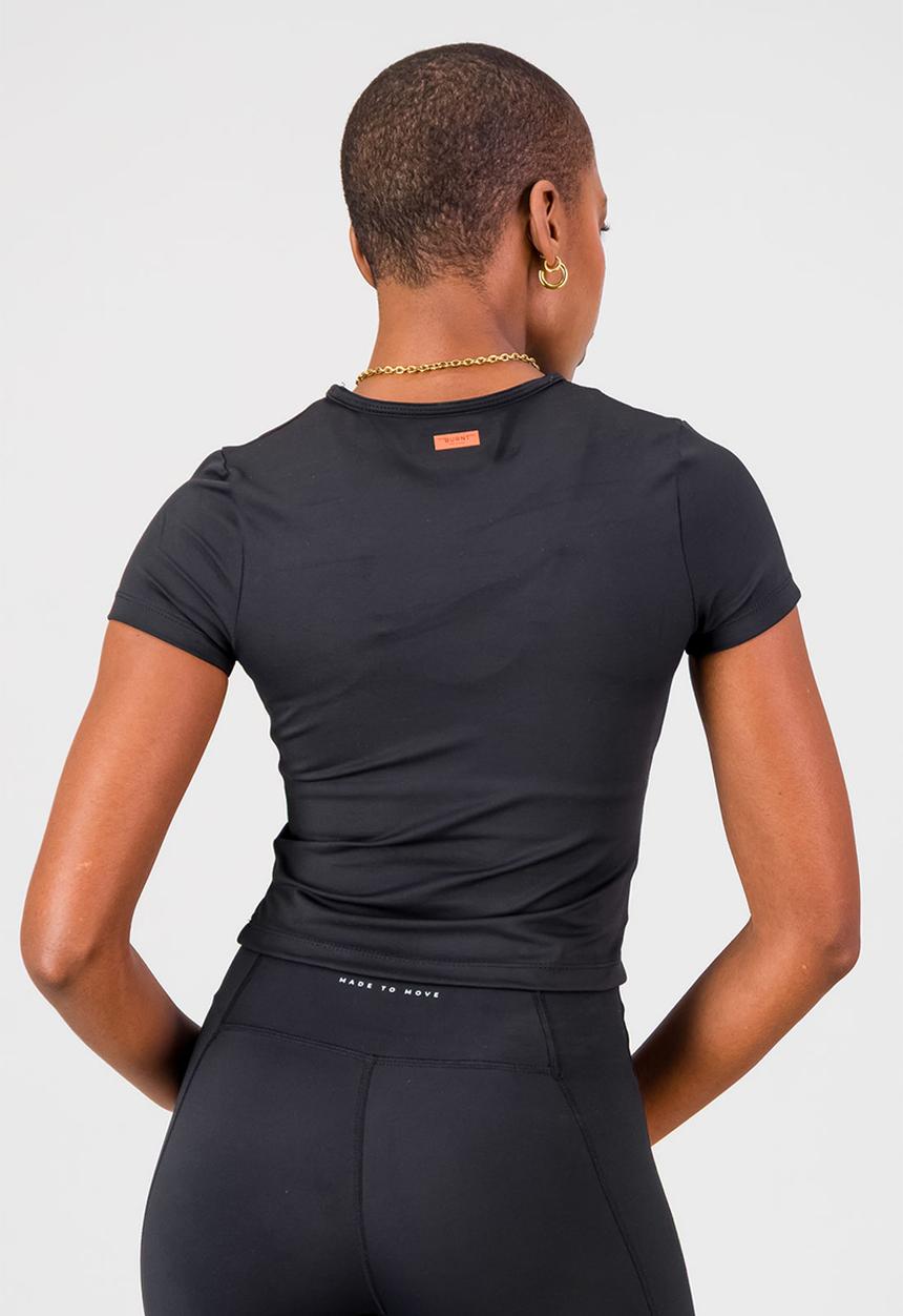 Burnt  - Essential Olivia Fitted Tee - Black
