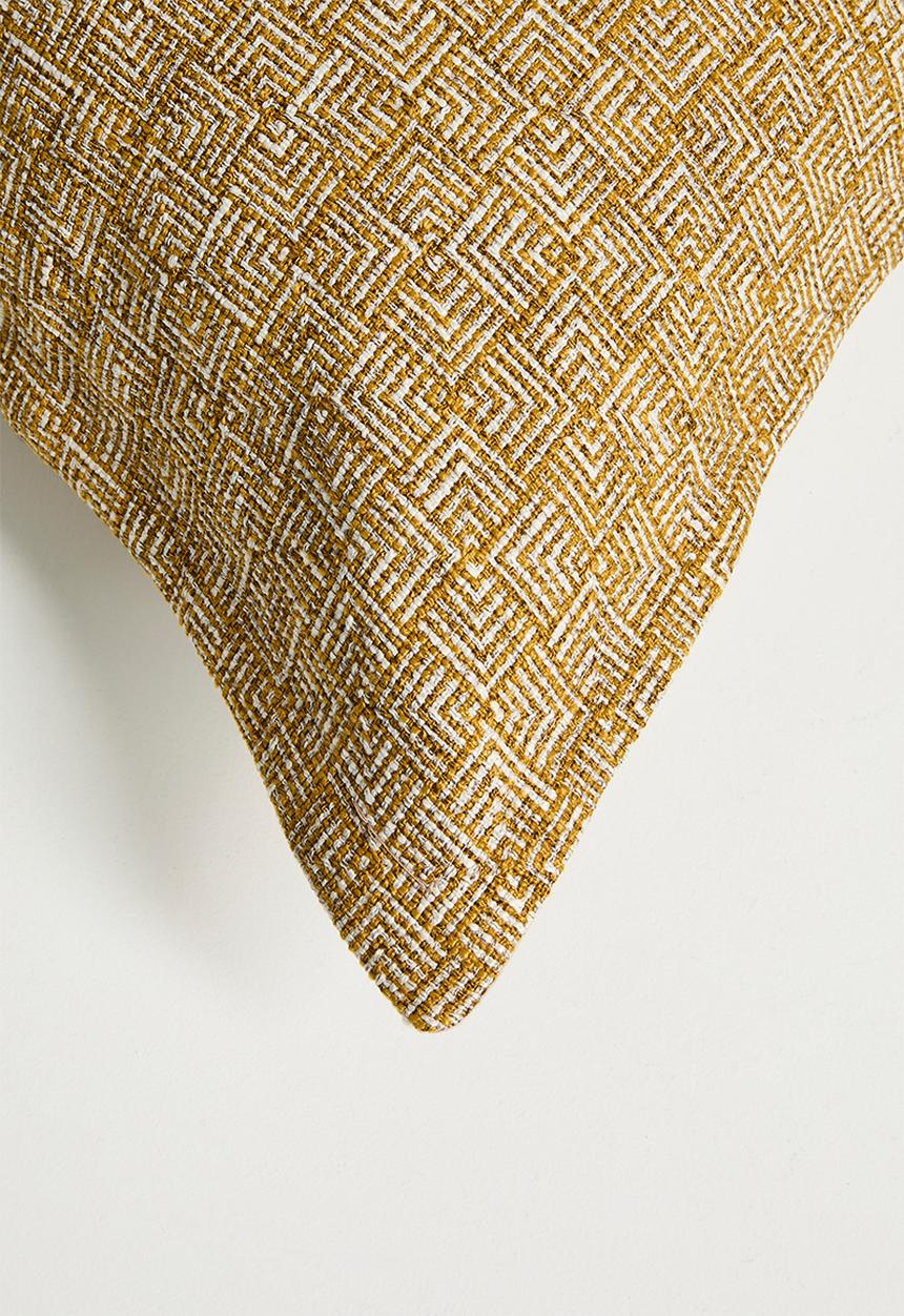 Grey Gardens - Cushion Cover - Ochre Maze 