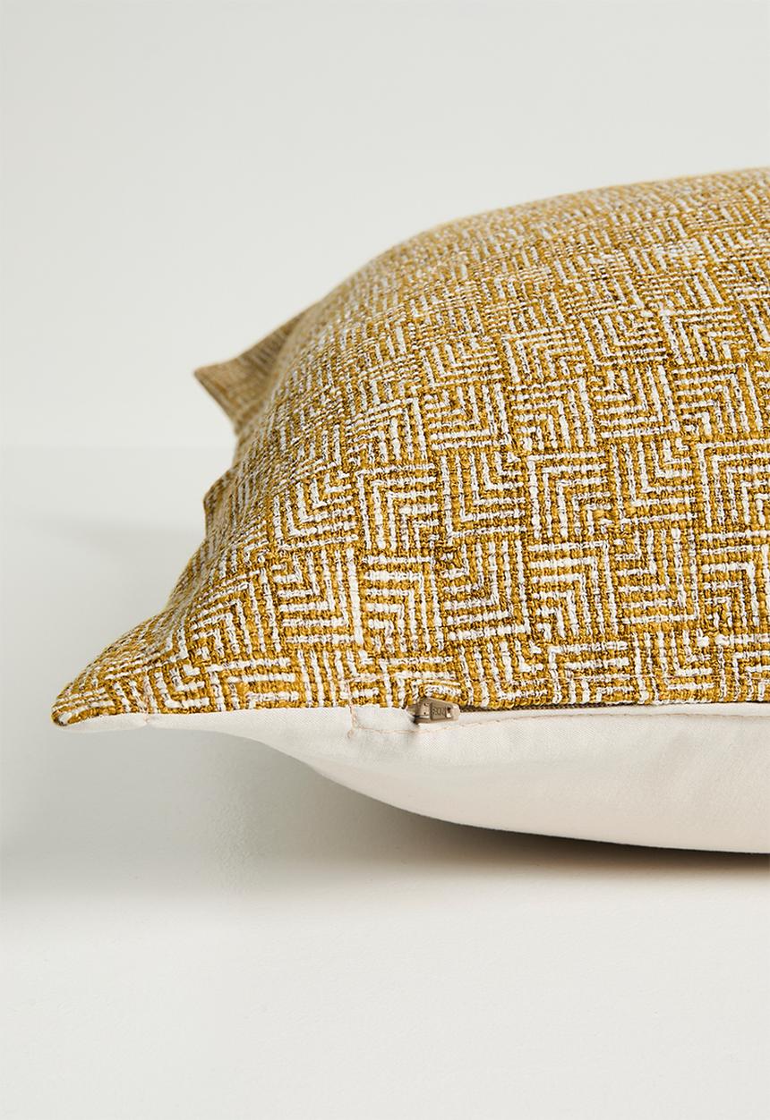 Grey Gardens - Cushion Cover - Ochre Maze 