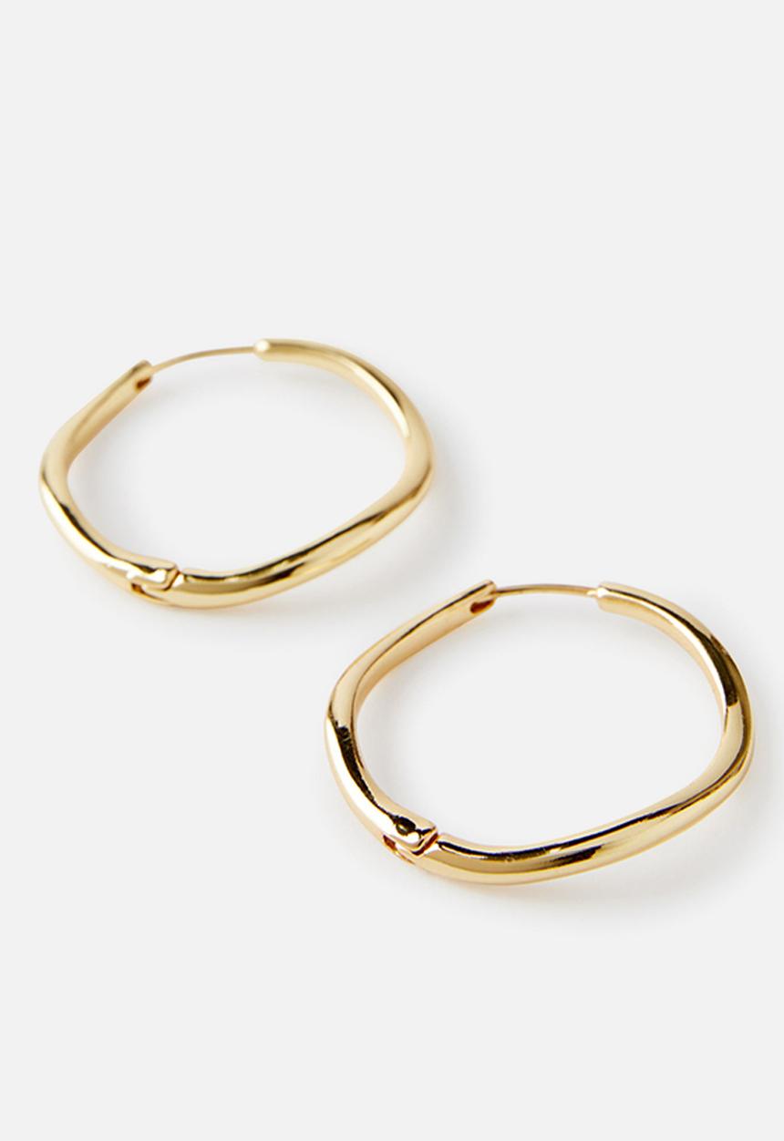Rubi - Large hoop earring - gold plated irregular thin hoop