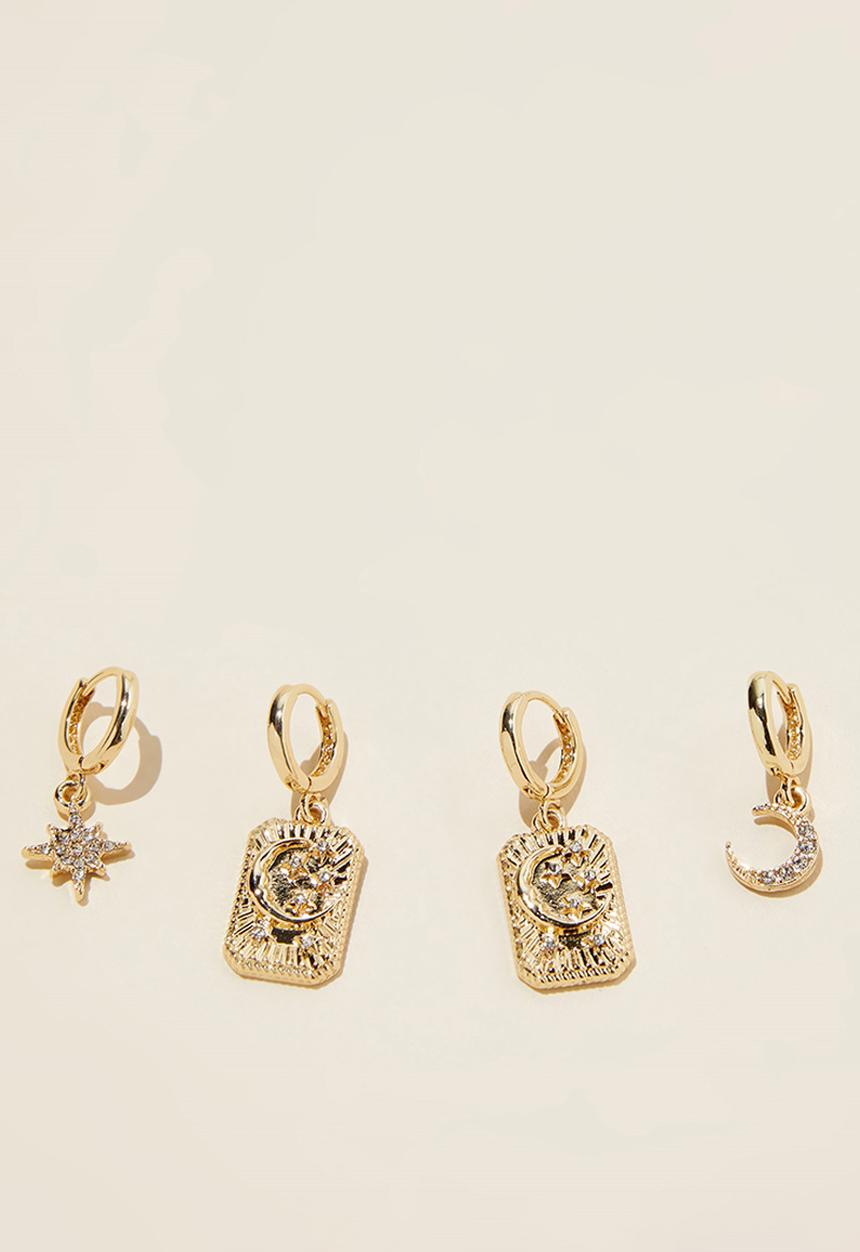 Rubi - 2 Pack mid earring - gold plated celestial