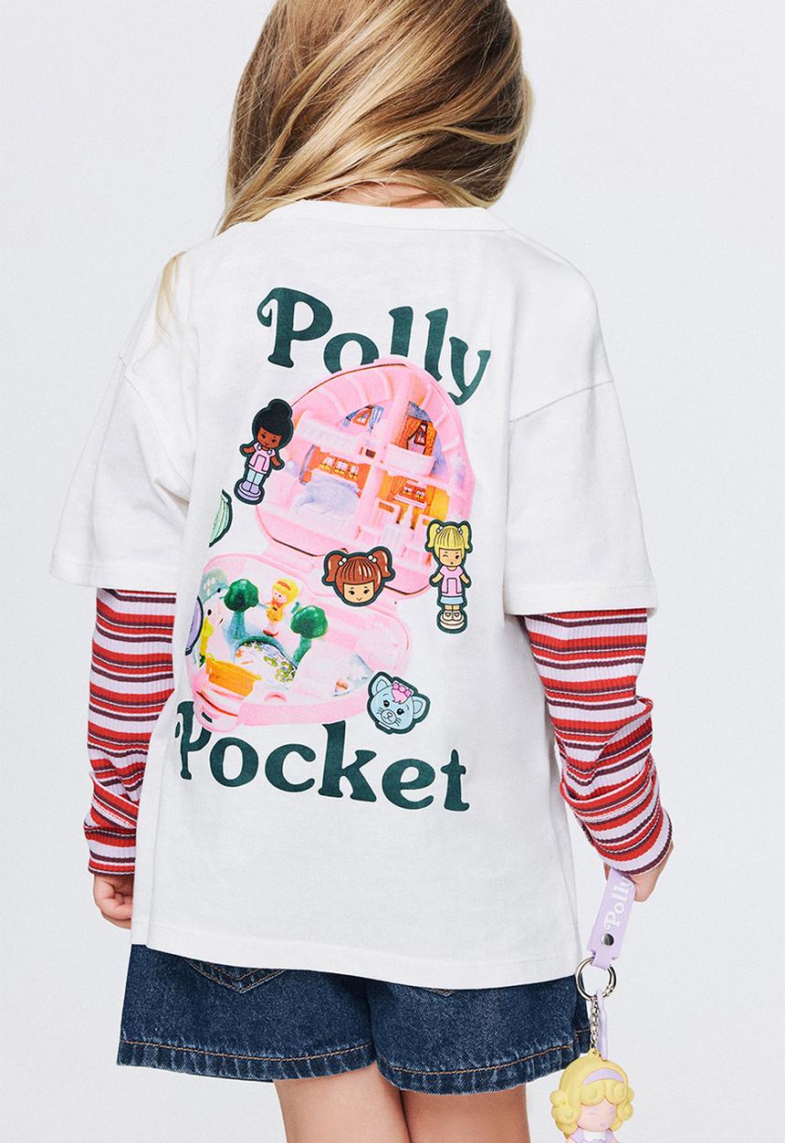 Cotton On - License Drop Shoulder Short Sleeve Tee - Lcn Mat Polly Pocket/Vanilla