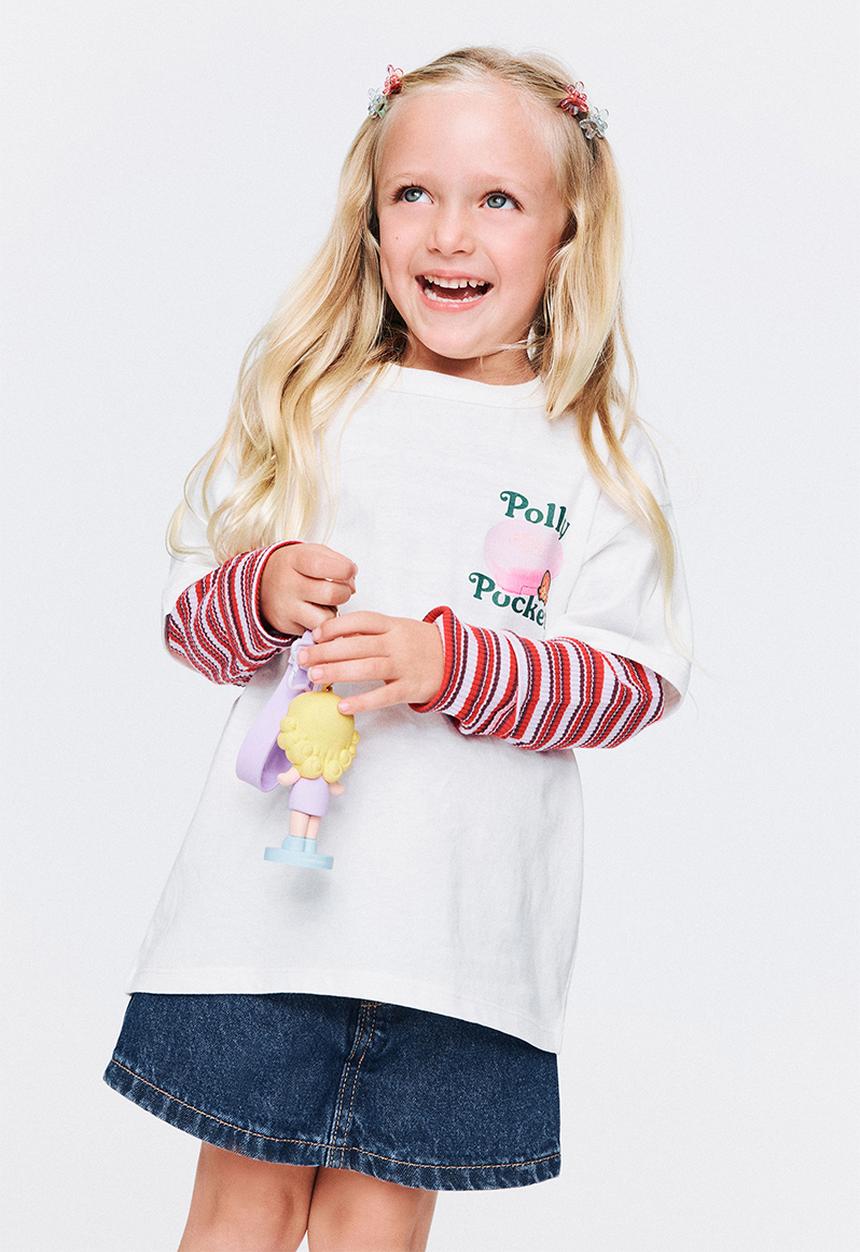 Cotton On - License Drop Shoulder Short Sleeve Tee - Lcn Mat Polly Pocket/Vanilla