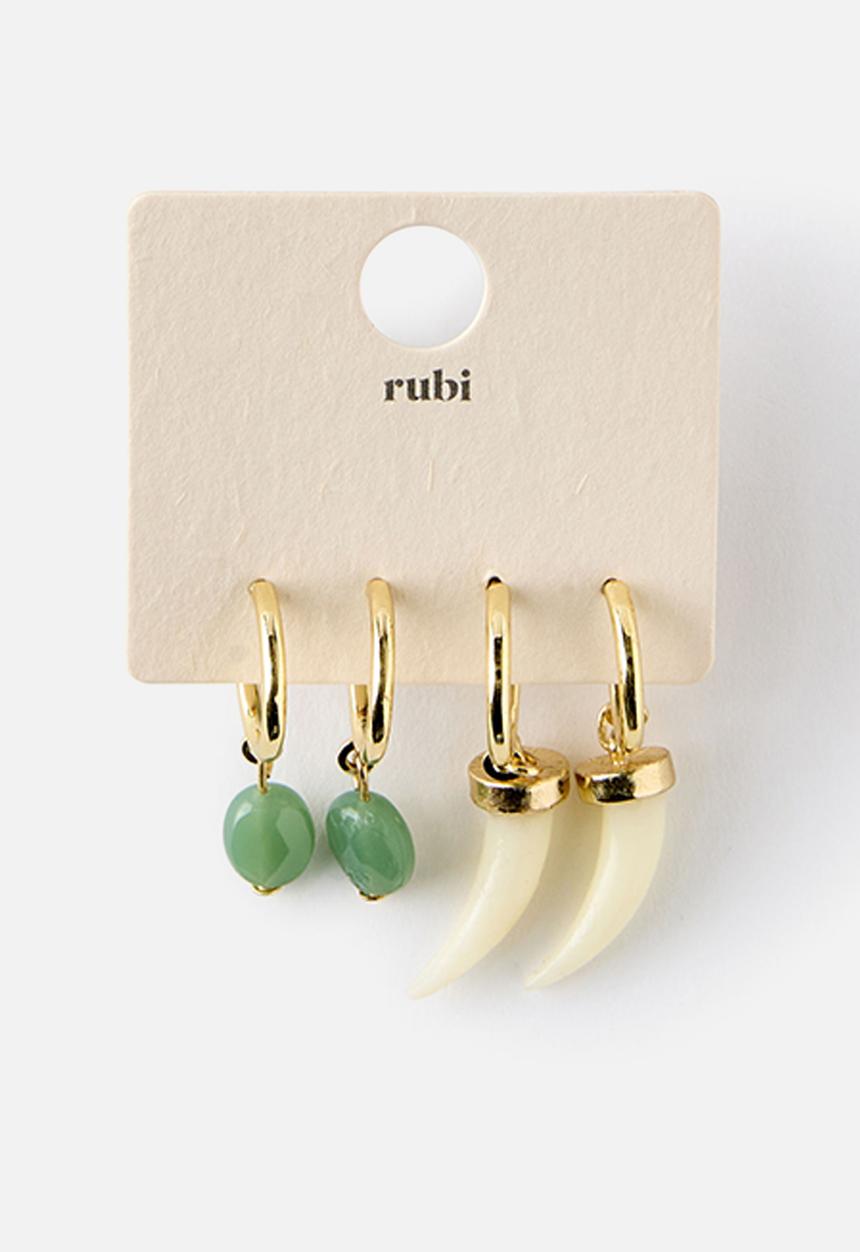 Rubi - 2 Pack Mid Earring - Gold