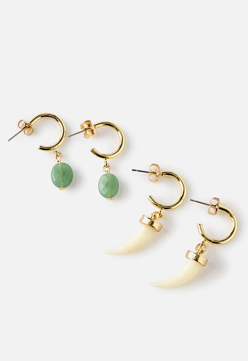 Rubi - 2 Pack Mid Earring - Gold