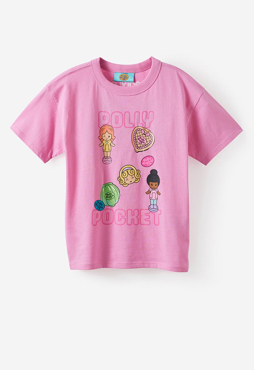 Cotton On - License Drop Shoulder Short Sleeve Tee - Lcn Mat Polly Pocket/Strawberry Milk