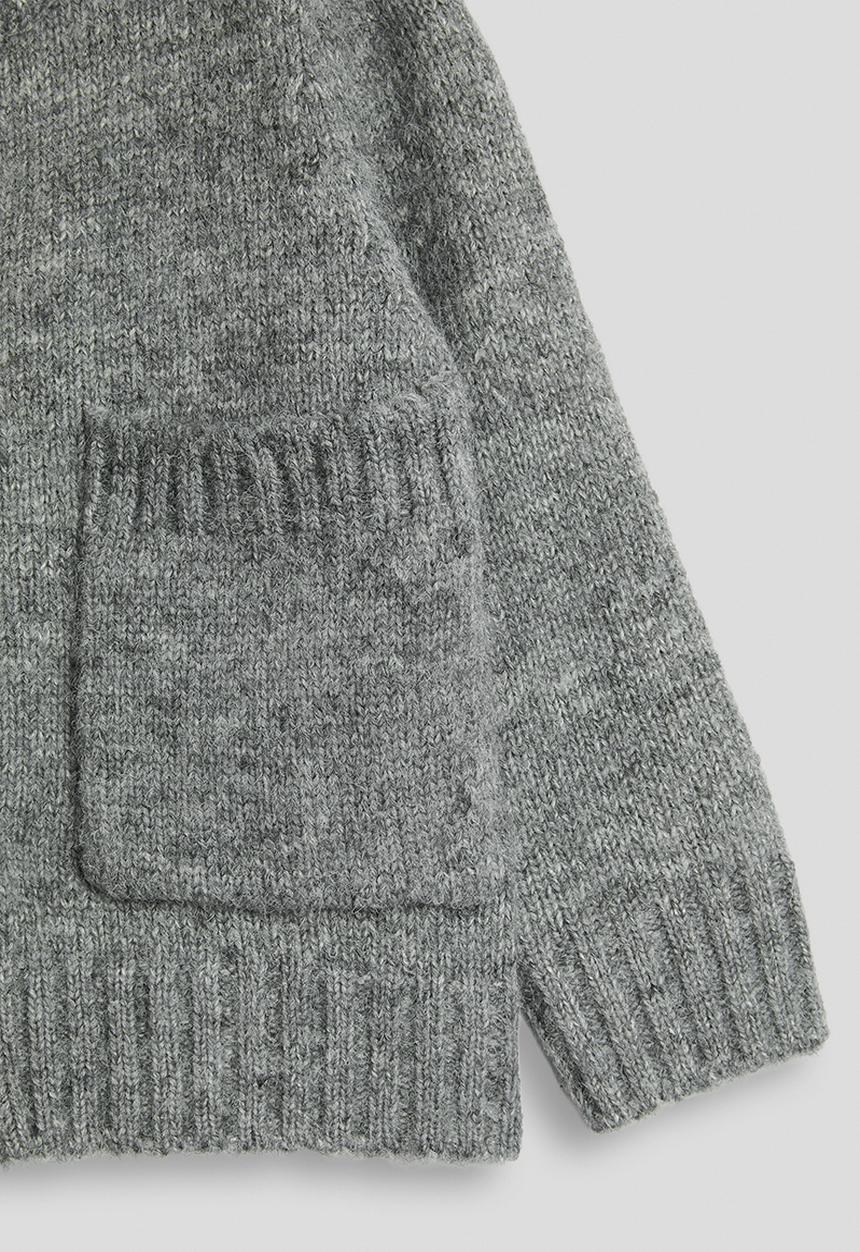 Pop Candy - Woollen zip-up jersey - grey