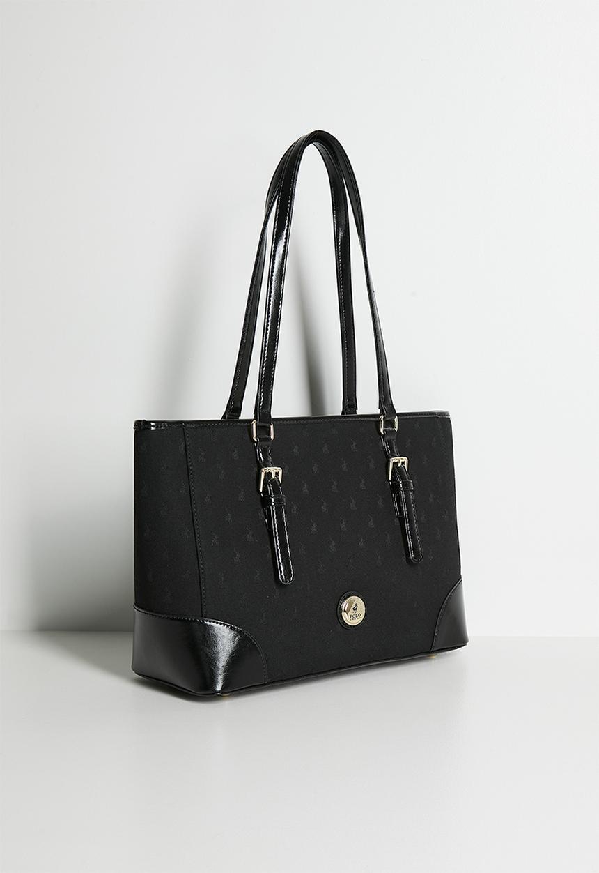 POLO - Jacquard market tote bag - black
