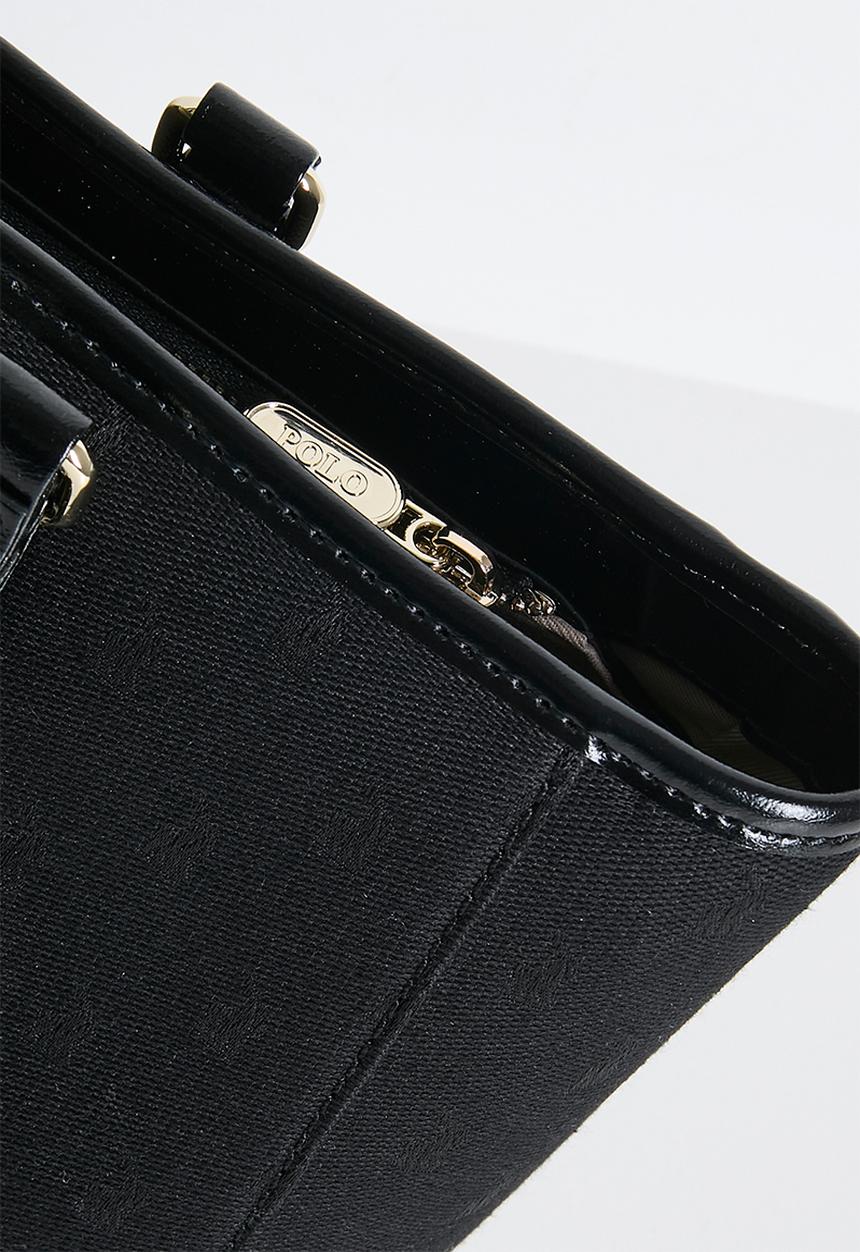 POLO - Jacquard market tote bag - black