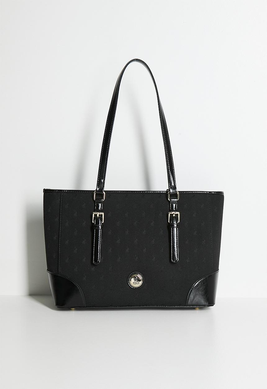POLO - Jacquard market tote bag - black