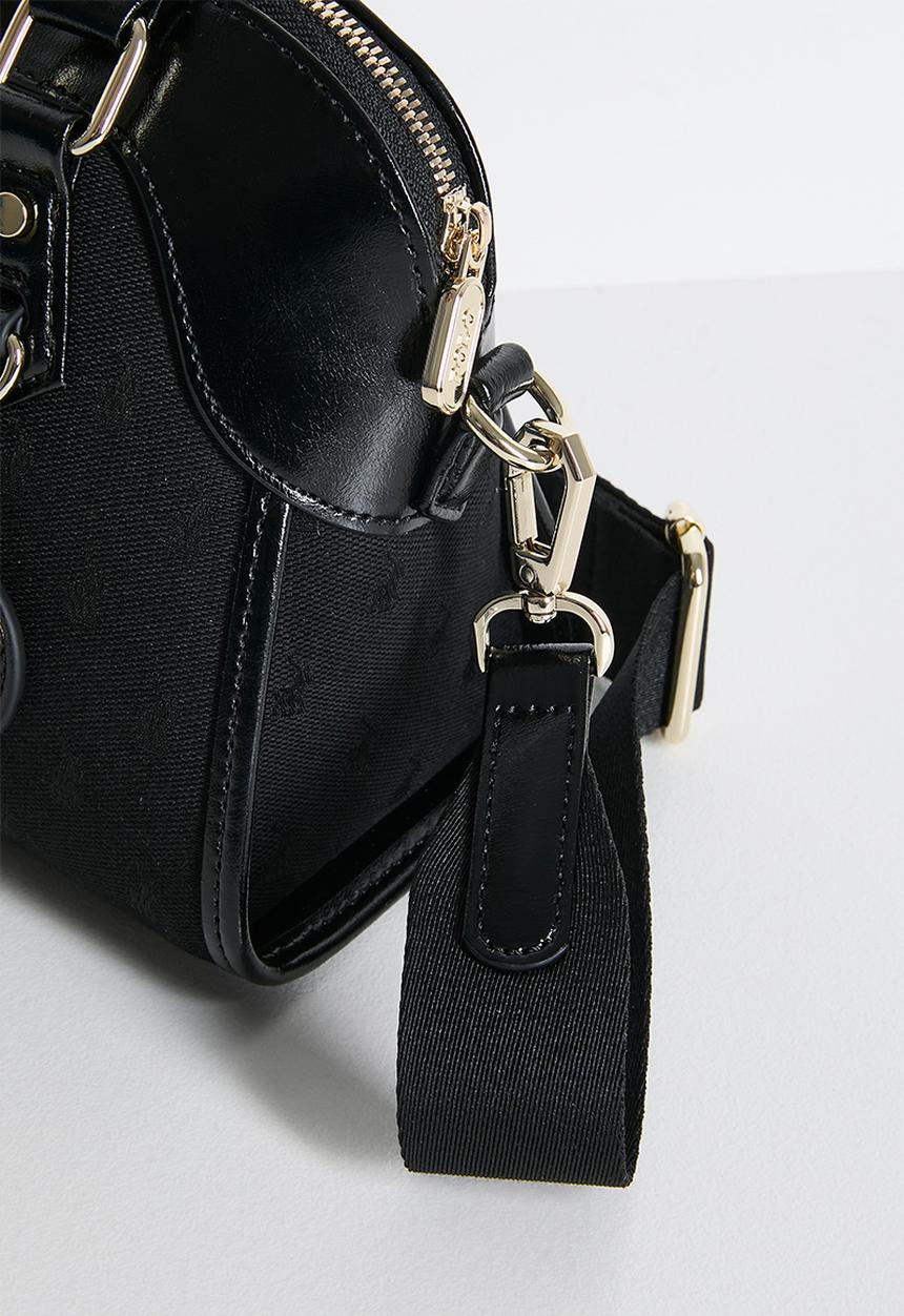 Jacquard shopper crossbody bag - black