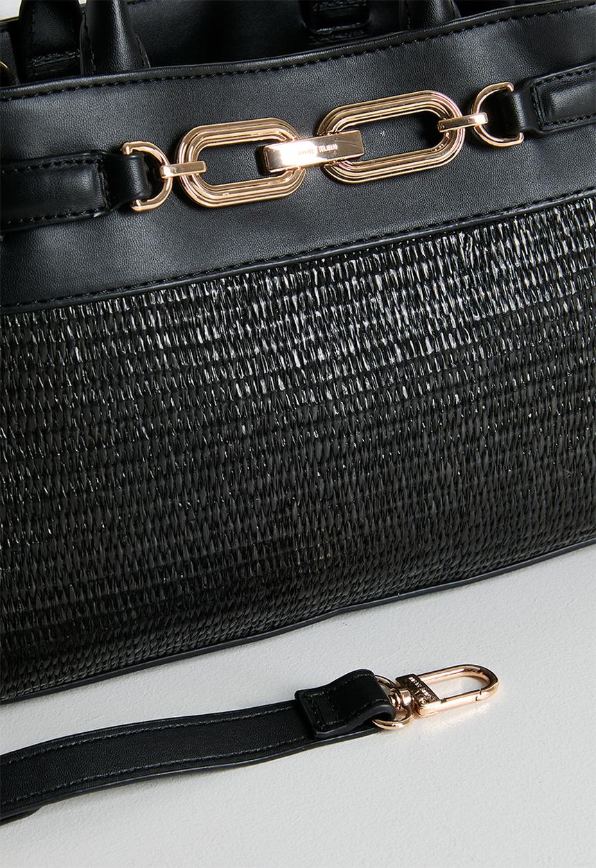 Anne Klein - China Midi Satchel W/ Detachable Strap Bag - Black