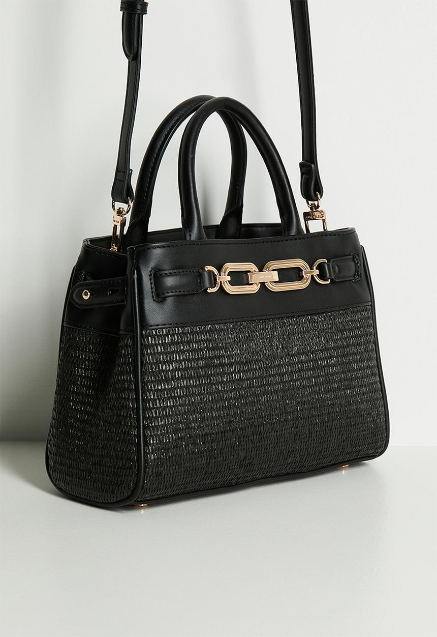 Anne Klein - China Midi Satchel W/ Detachable Strap Bag - Black