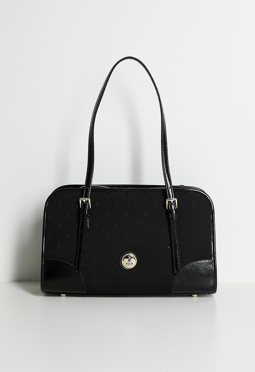 POLO - Jacquard shopper bag - black