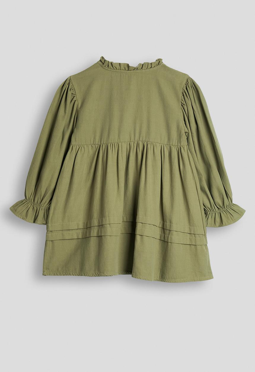Pop Candy - Pintucked smock dress - green