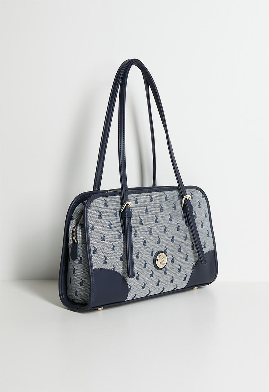 POLO - Jacquard shopper bag - blue
