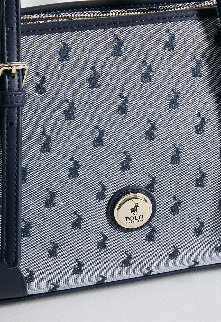 POLO - Jacquard shopper bag - blue