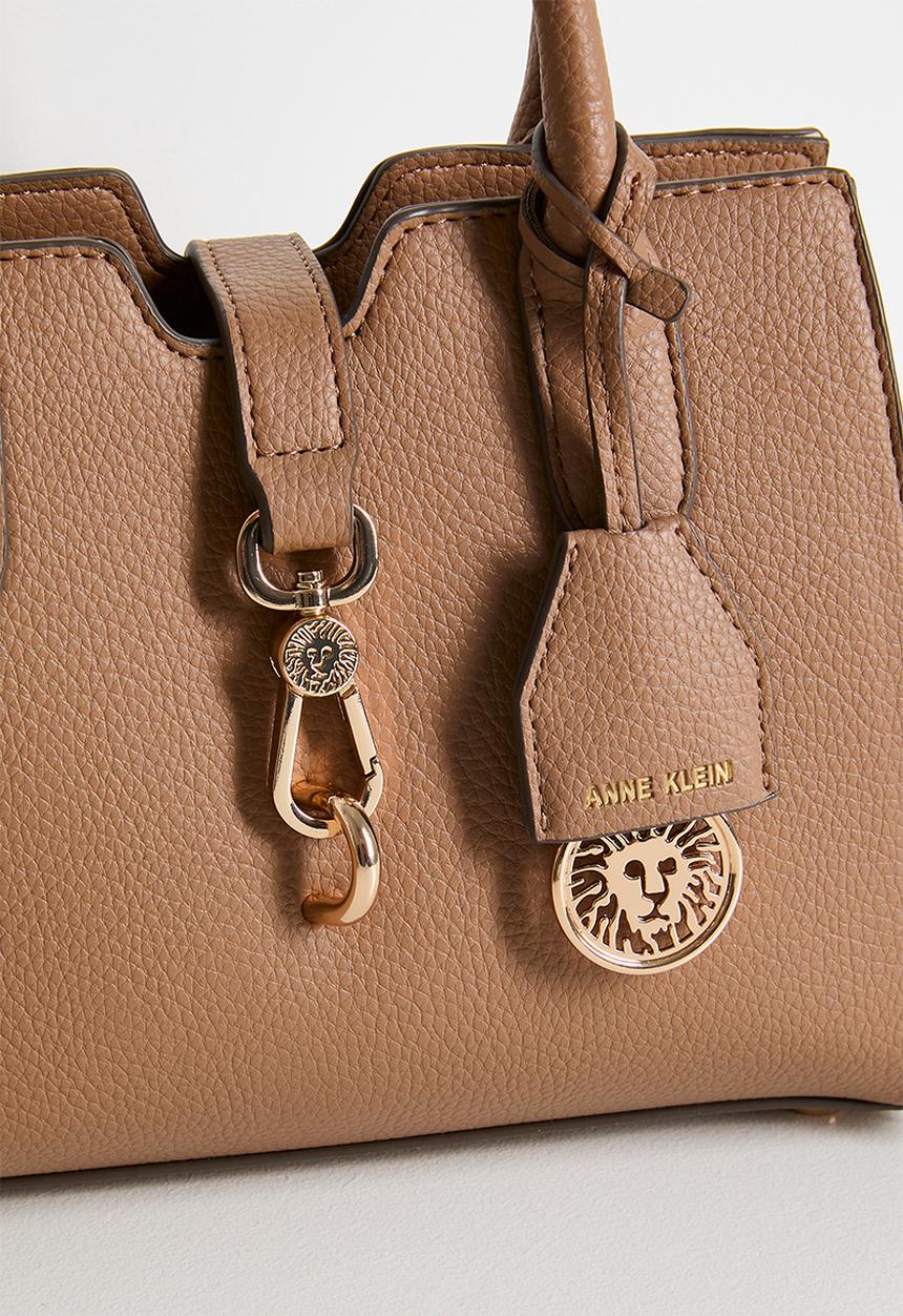 Anne Klein - Cambodia Small Satchel W/ Detachable Strap Bag - Mocha