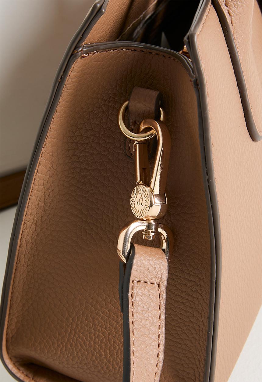 Anne Klein - Cambodia Small Satchel W/ Detachable Strap Bag - Mocha
