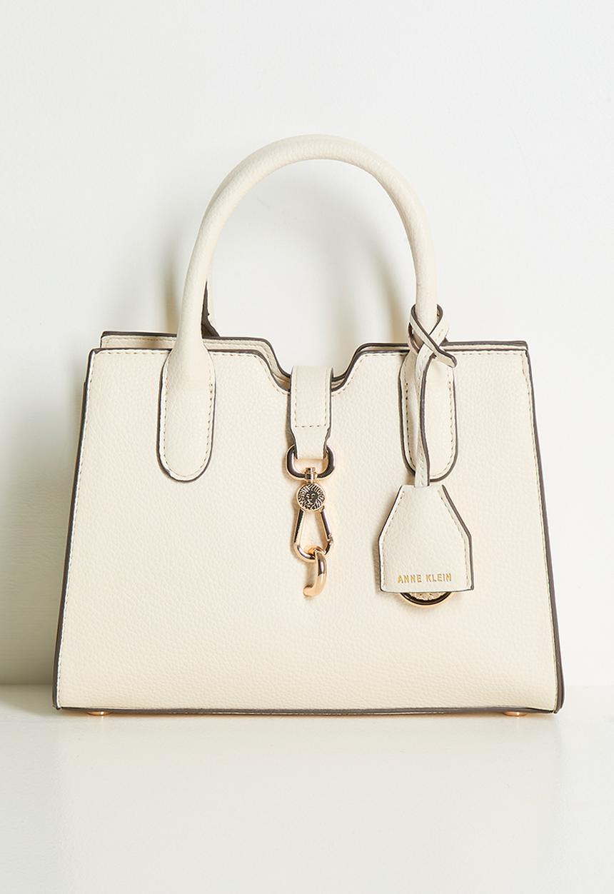 Cambodia Small Satchel W/ Detachable Strap Bag - Pearl White